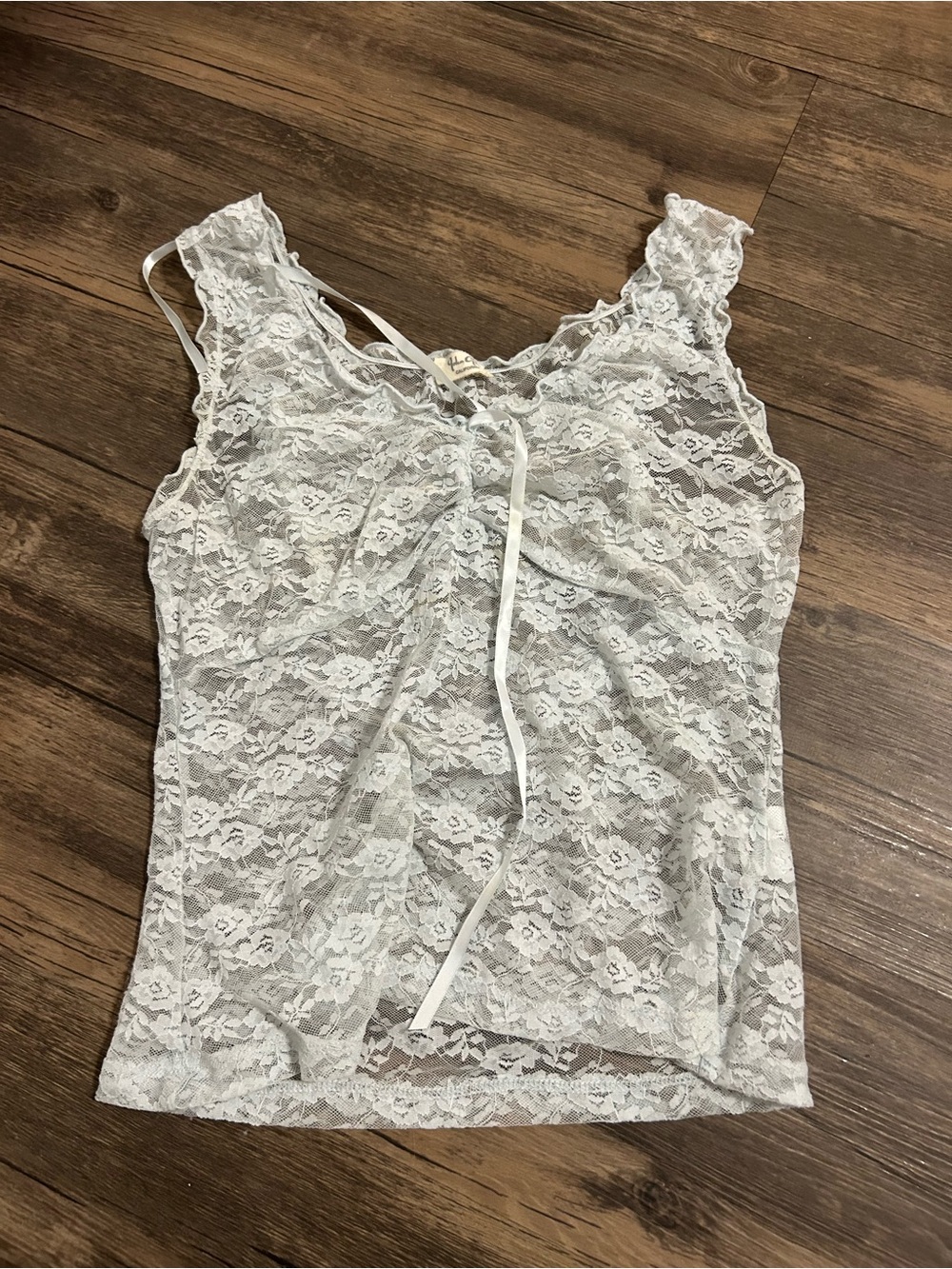 PacSun White Sheer Lace Camisole with Tie